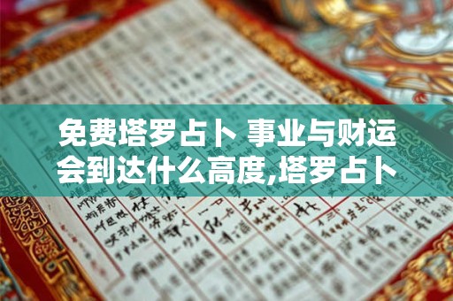 免费塔罗占卜 事业与财运会到达什么高度,塔罗占卜他对你的感觉