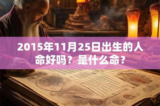 2015年11月25日出生的人命好吗？是什么命？