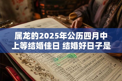 属龙的2025年公历四月中上等结婚佳日 结婚好日子是哪几天