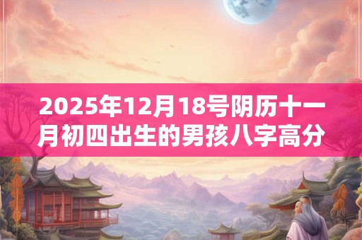 2025年12月18号阴历十一月初四出生的男孩八字高分起名字