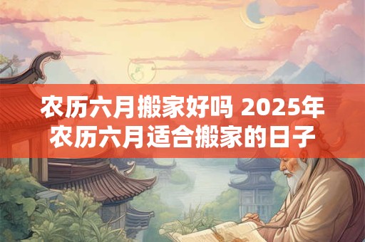 农历六月搬家好吗 2025年农历六月适合搬家的日子