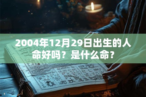 2004年12月29日出生的人命好吗？是什么命？