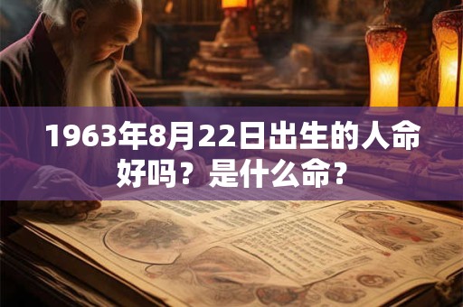 1963年8月22日出生的人命好吗？是什么命？