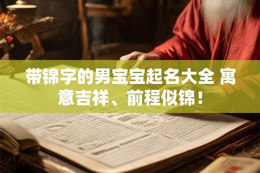 带锦字的男宝宝起名大全 寓意吉祥、前程似锦! 带锦字的男宝宝起名大全 寓意吉祥、前程似锦!