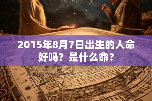 2015年8月7日出生的人命好吗？是什么命？