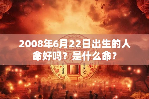 2008年6月22日出生的人命好吗？是什么命？