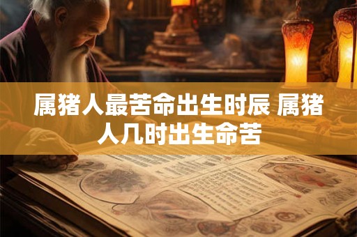 详细阅读:属猪人最苦命出生时辰 属猪人几时出生命苦 属猪人最苦命出生时辰 属猪人几时出生命苦