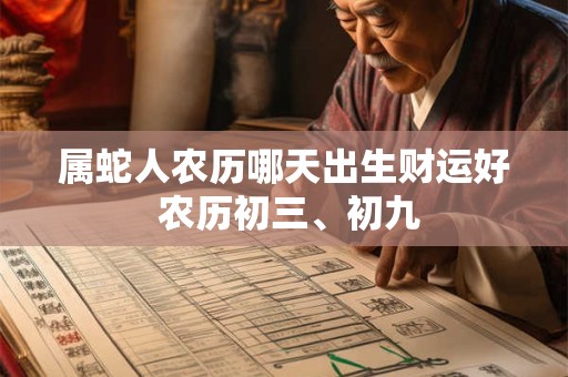 属蛇人农历哪天出生财运好 农历初三、初九