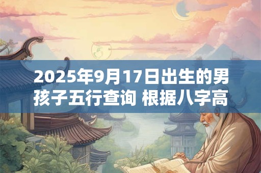2025年9月17日出生的男孩子五行查询 根据八字高分起名