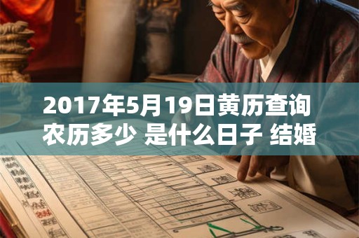 2017年5月19日黄历查询 农历多少 是什么日子 结婚吉时