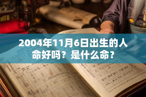2004年11月6日出生的人命好吗？是什么命？