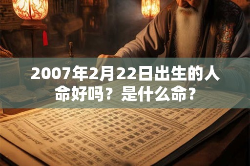 2007年2月22日出生的人命好吗？是什么命？