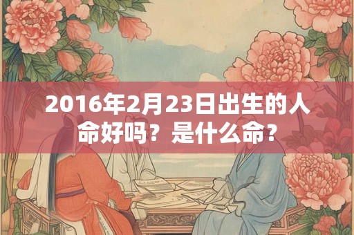 2016年2月23日出生的人命好吗？是什么命？