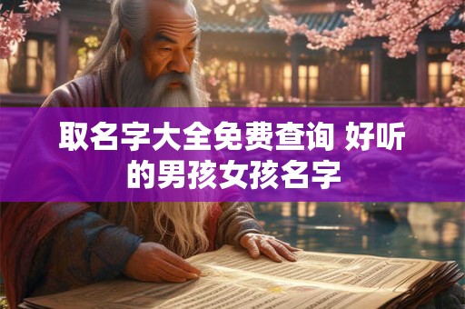 取名字大全免费查询 好听的男孩女孩名字