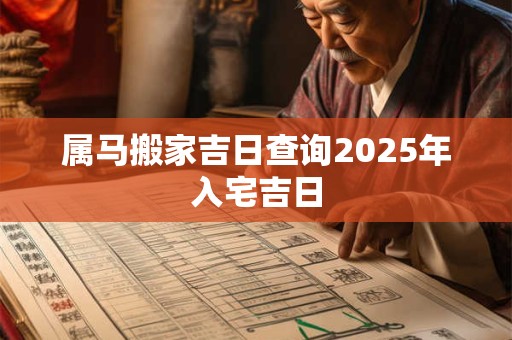 属马搬家吉日查询2025年入宅吉日