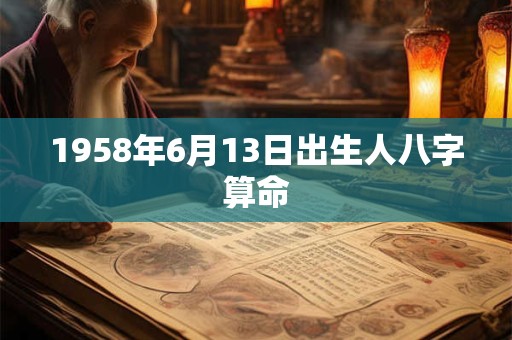 1958年6月13日出生人八字算命