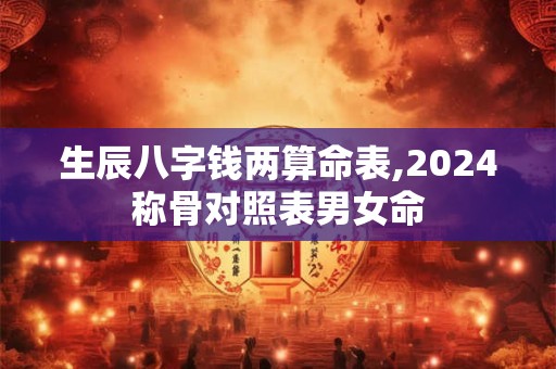生辰八字钱两算命表,2024称骨对照表男女命