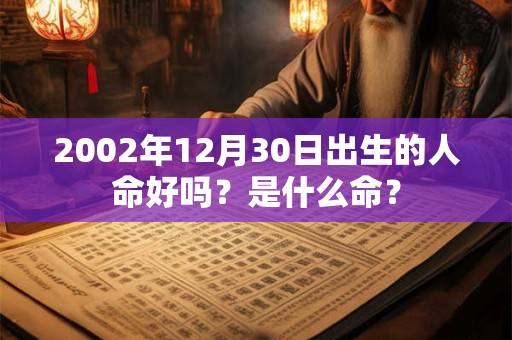 2002年12月30日出生的人命好吗？是什么命？