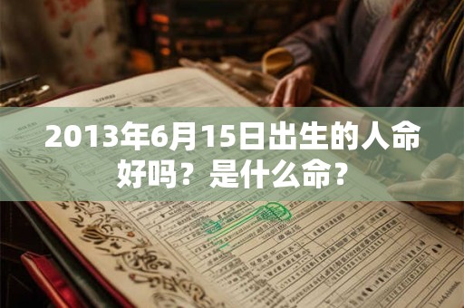 2013年6月15日出生的人命好吗？是什么命？