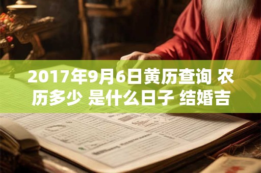 2017年9月6日黄历查询 农历多少 是什么日子 结婚吉时