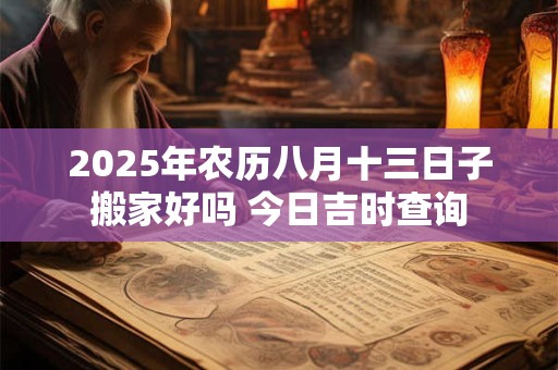 2025年农历八月十三日子搬家好吗 今日吉时查询