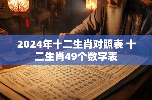 2024年十二生肖对照表 十二生肖49个数字表