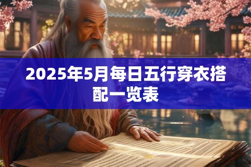 2025年5月每日五行穿衣搭配一览表