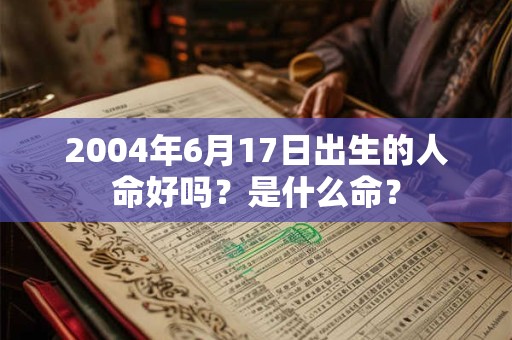 2004年6月17日出生的人命好吗？是什么命？