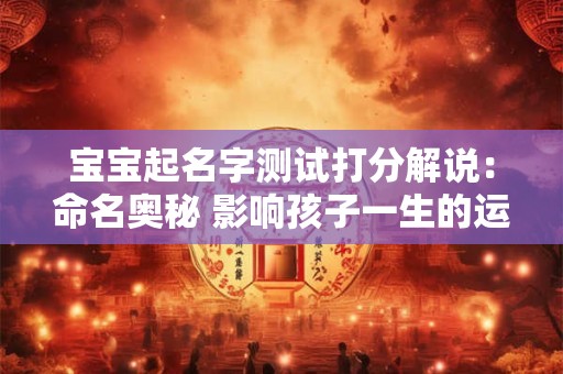 宝宝起名字测试打分解说:命名奥秘 影响孩子一生的运势! 宝宝起名字测试打分解说:命名奥秘 影响孩子一生的运势!