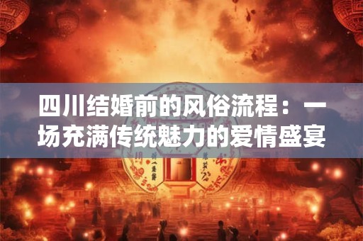 四川结婚前的风俗流程：一场充满传统魅力的爱情盛宴
