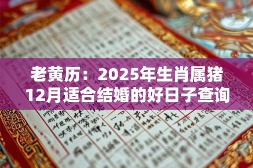 老黄历：2025年生肖属猪12月适合结婚的好日子查询