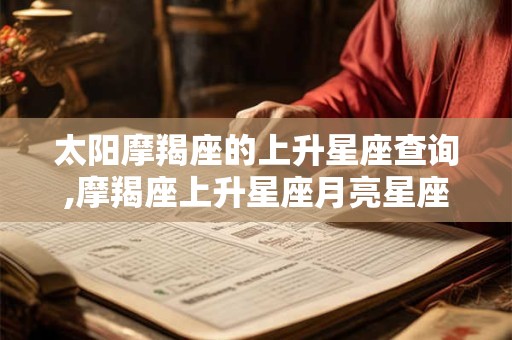 太阳摩羯座的上升星座查询,摩羯座上升星座月亮星座
