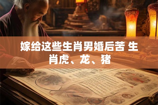 嫁给这些生肖男婚后苦 生肖虎、龙、猪