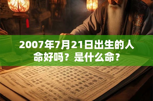 2007年7月21日出生的人命好吗？是什么命？
