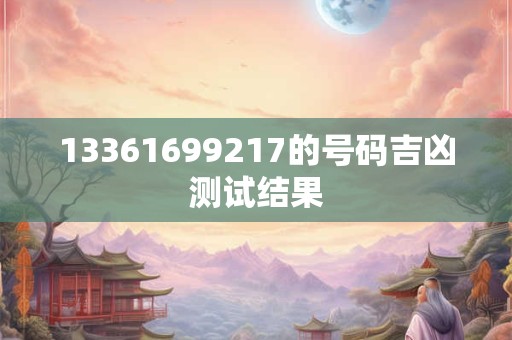 13361699217的号码吉凶测试结果