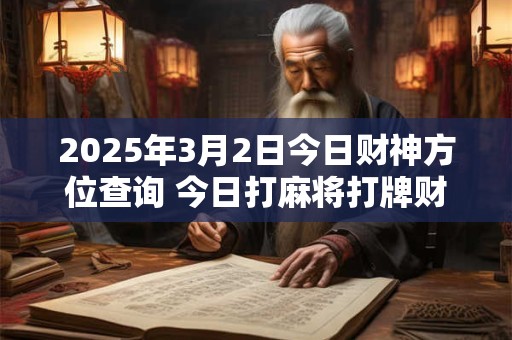2025年3月2日今日财神方位查询 今日打麻将打牌财运方位