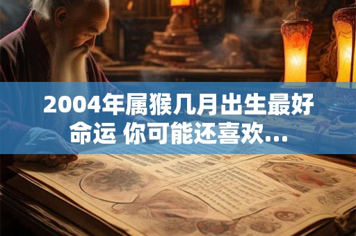 2004年属猴几月出生最好命运 你可能还喜欢…