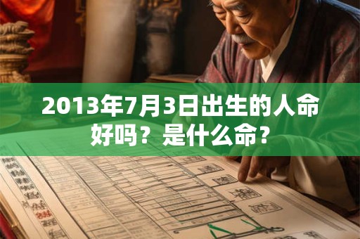 2013年7月3日出生的人命好吗？是什么命？