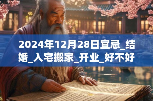 2024年12月28日宜忌_结婚_入宅搬家_开业_好不好？
