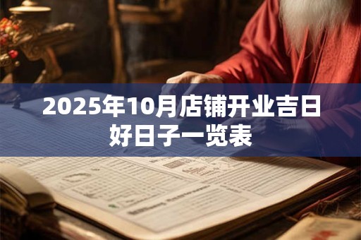 2025年10月店铺开业吉日好日子一览表