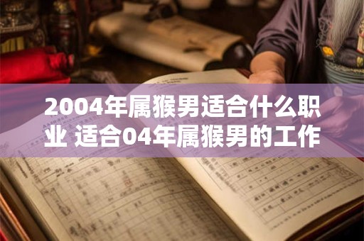 2004年属猴男适合什么职业 适合04年属猴男的工作类型