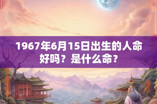 1967年6月15日出生的人命好吗？是什么命？