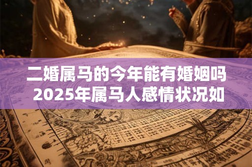 二婚属马的今年能有婚姻吗 2025年属马人感情状况如何