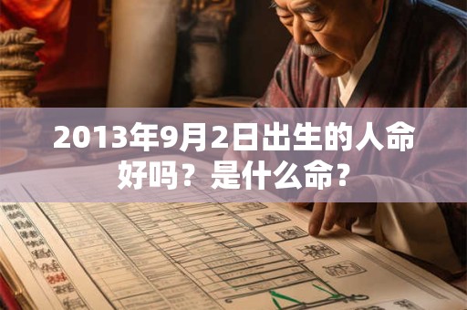 2013年9月2日出生的人命好吗？是什么命？