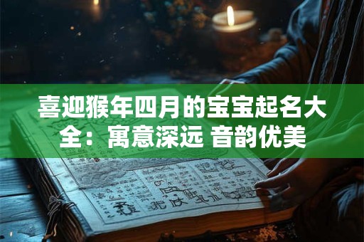 喜迎猴年四月的宝宝起名大全：寓意深远 音韵优美