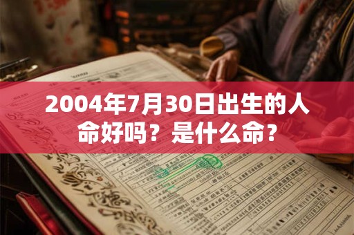 2004年7月30日出生的人命好吗？是什么命？