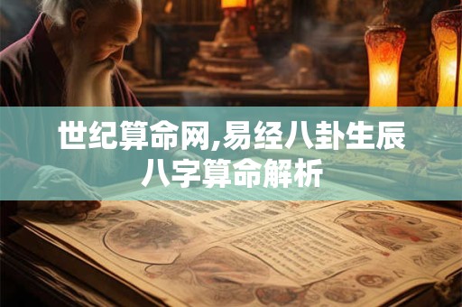 世纪算命网,易经八卦生辰八字算命解析