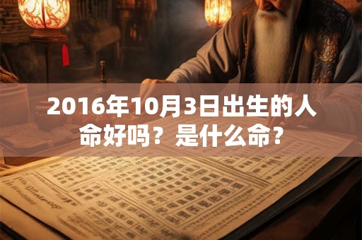 2016年10月3日出生的人命好吗？是什么命？