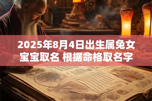 2025年8月4日出生属兔女宝宝取名 根据命格取名字