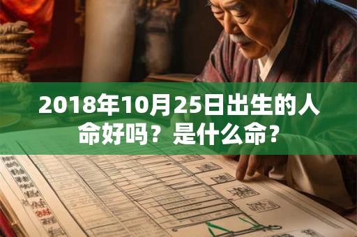 2018年10月25日出生的人命好吗？是什么命？
